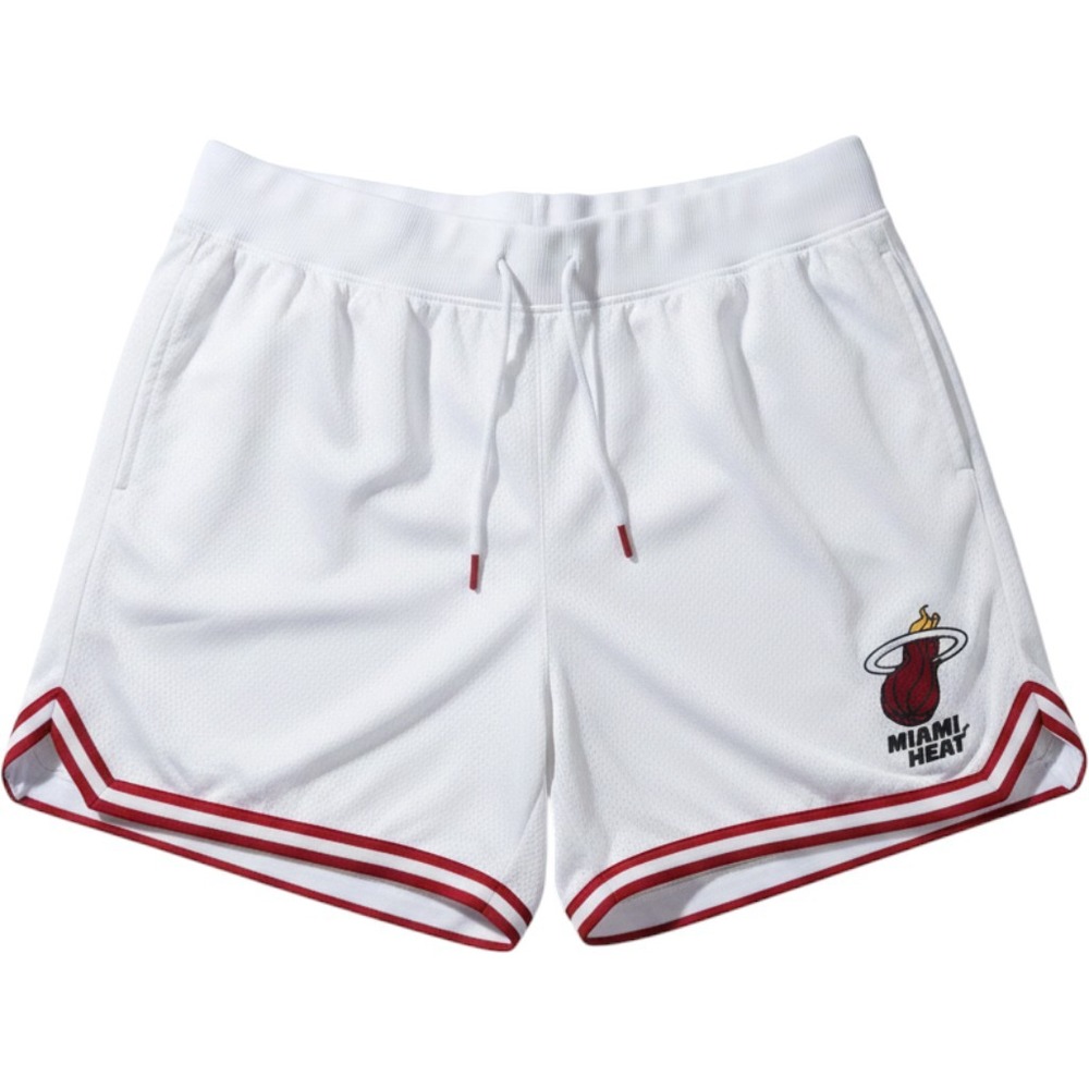 Ultra Game NBA Miami Heat Heritage Basketball Shorts White Mesh Mens XLarge NEW